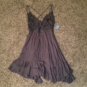 Free People, FP one intimately slip in dress, color charcoal, size: M